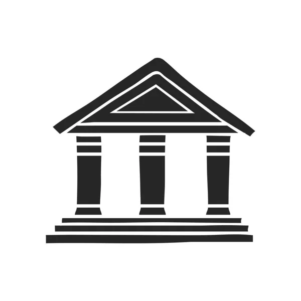 Handgetekend Bank Gebouw Vector Illustratie — Stockvector
