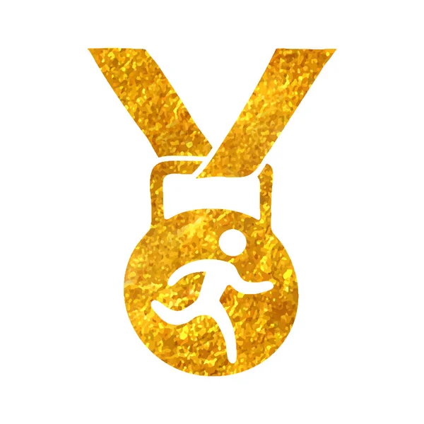 Icône Médaille Athlétique Feuille Illustration Vectorielle Texture — Image vectorielle