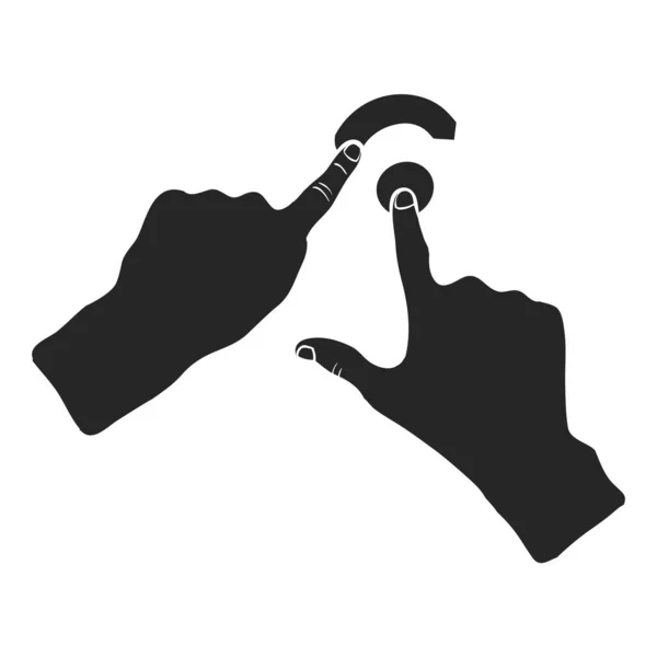 手描きタッチパッドの指ジェスチャーベクトルイラスト — ストックベクタ