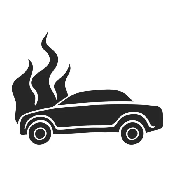 Χειροποίητο Αυτοκίνητο Στην Εικόνα Διάνυσμα Φωτιά — Διανυσματικό Αρχείο