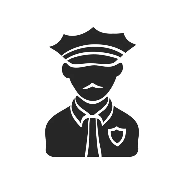 Dibujado Mano Policía Avatar Vector Ilustración — Archivo Imágenes Vectoriales