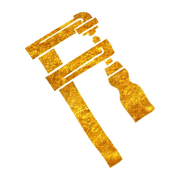 Stagnola Oro Disegnato Mano Texture Morsetto Lavorazione Del Legno Illustrazione — Vettoriale Stock