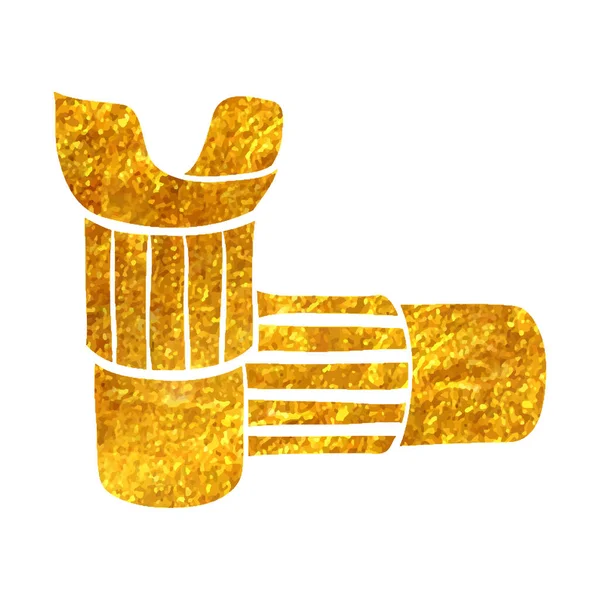 Handgezeichnetes Kameraobjektiv Symbol Goldfolie Textur Vektorillustration — Stockvektor