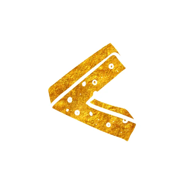 Handgezeichnetes Mathematisches Symbol Weniger Als Symbol Goldfolie Textur Vektor Illustration — Stockvektor