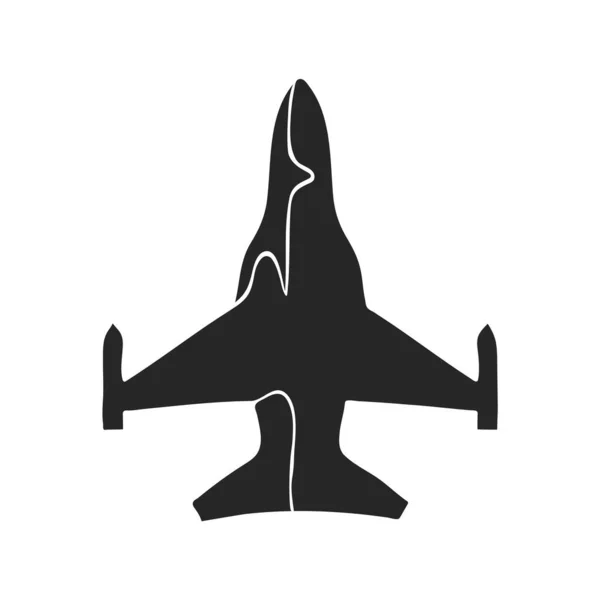 Desenhado Mão Fighter Jet Vetor Ilustração — Vetor de Stock