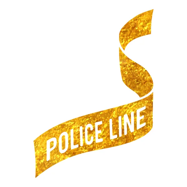 手描きの警察線のアイコン金箔テクスチャベクトル図 — ストックベクタ