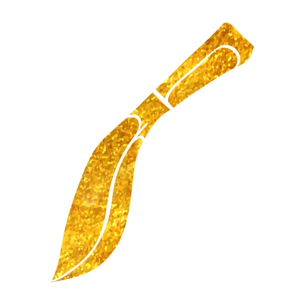 Handgezeichnetes Messer Symbol Goldfolie Textur Vektor Illustration — Stockvektor