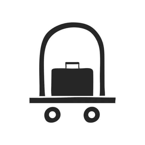 Handgezeichnete Hotel Trolley Vektor Illustration — Stockvektor