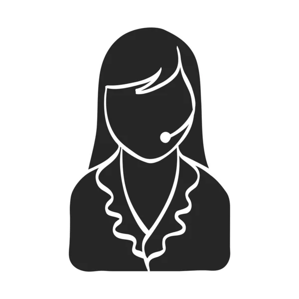 Hand Drawn Female Receptionist Vector Illustration — Stock Vector