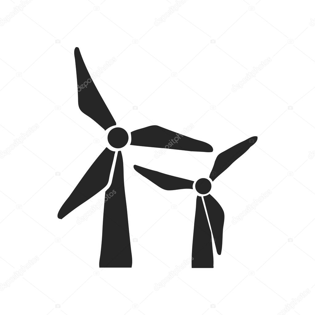 Hand drawn Wind turbine vector illustration
