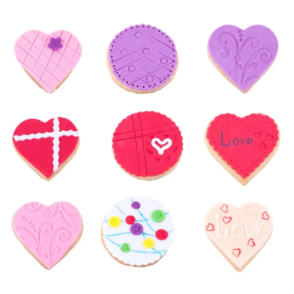 Isolates cookies for Valentines Day — Stock Photo, Image