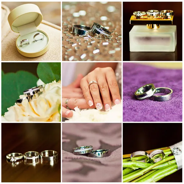 Collage van bruiloft accessoires — Stockfoto