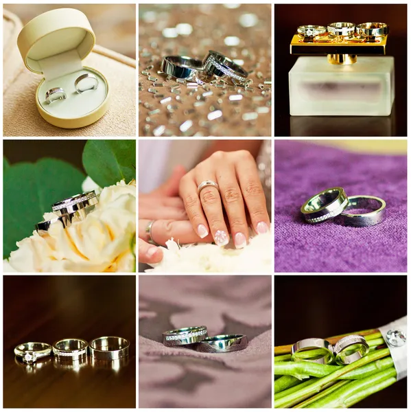 Collage of beautiful weding rings Stock Photo by ©stahov 41583383