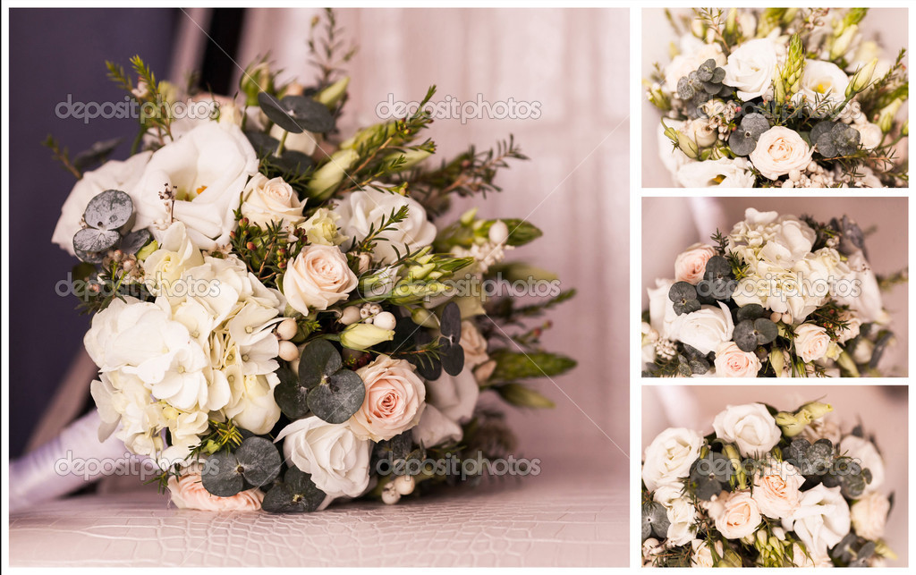 collage of wedding flowers