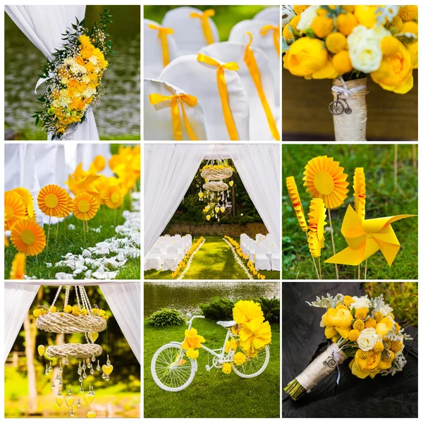 Collage de décorations de mariage — Photo