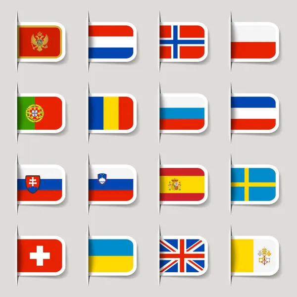 Лейбл - European Flags Лицензионные Стоковые Векторы