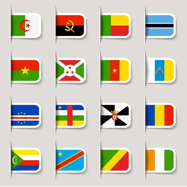 Label - Drapeaux africains — Image vectorielle