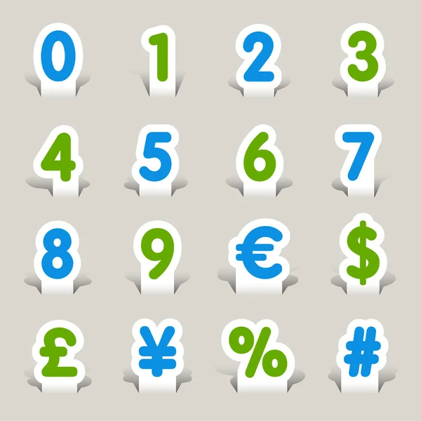 Papercut - Numbers — Stock Vector