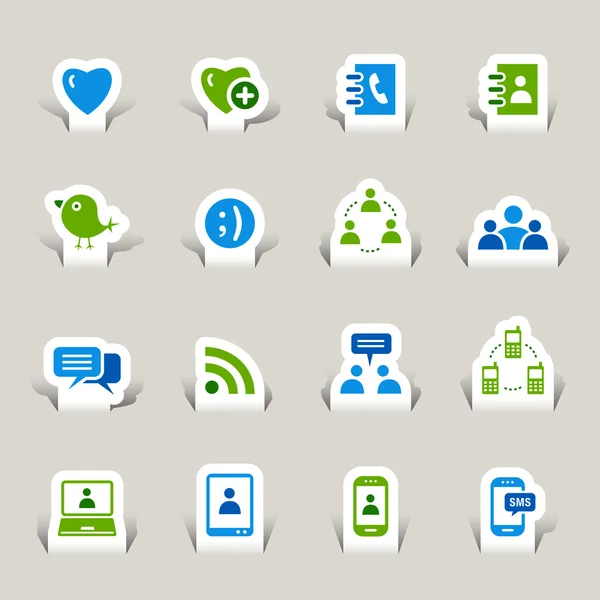 Papercut - Social media icons — Stock Vector