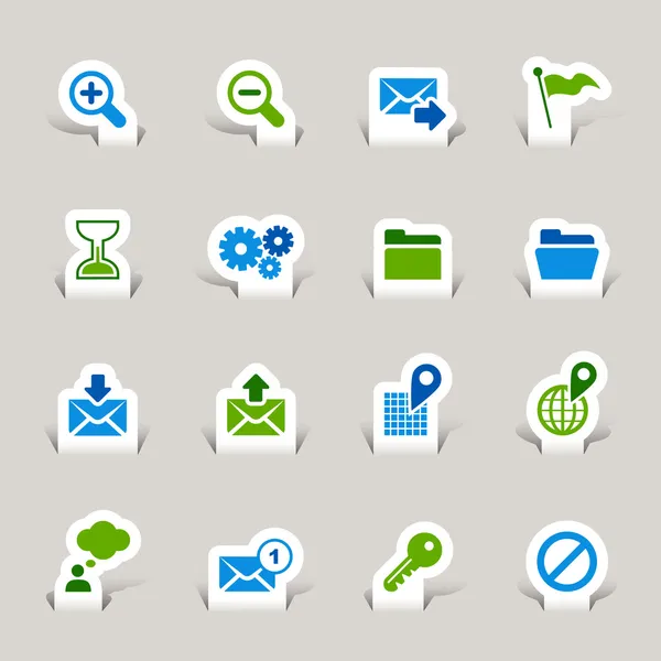 Papercut - Sitio web e iconos de Internet — Vector de stock