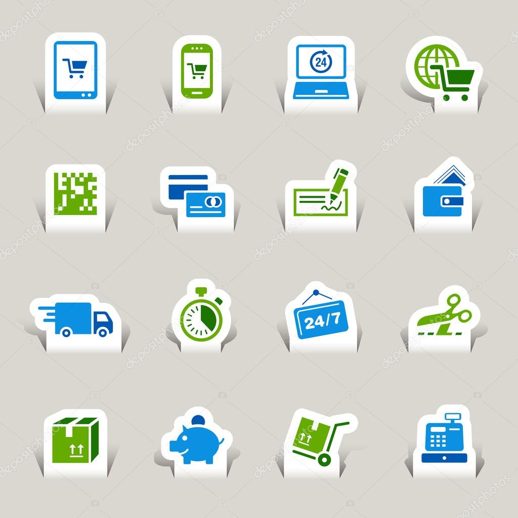 Papercut - Shopping icons