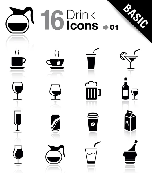 Basic - Boire des icônes — Image vectorielle