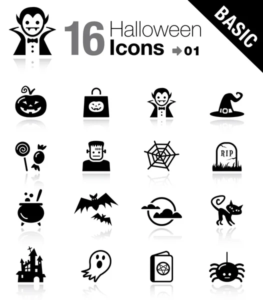 Basic - Icone di Halloween — Vettoriale Stock