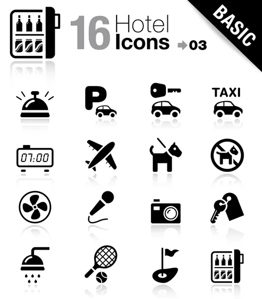 Basic - Iconos del hotel — Archivo Imágenes Vectoriales