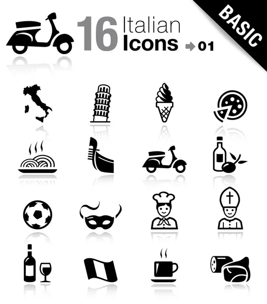 Basic - Iconos italianos — Vector de stock