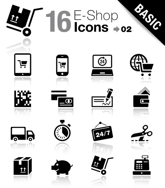 Basic - Iconos de compras — Vector de stock