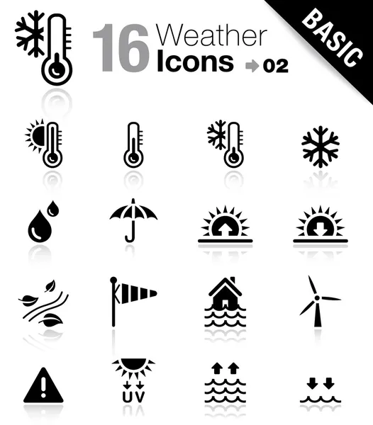 Basic - Iconos meteorológicos — Vector de stock