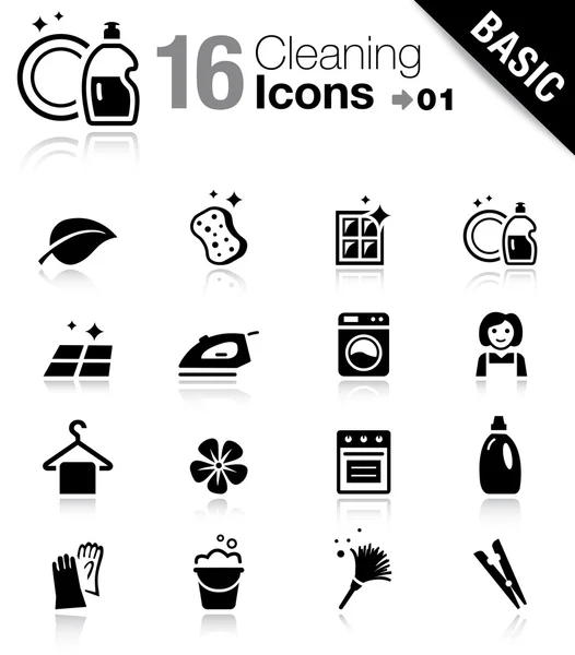 Basic - Cleaning Icons — Stock Illustration Basic - Cleaning Icons Stock Vector