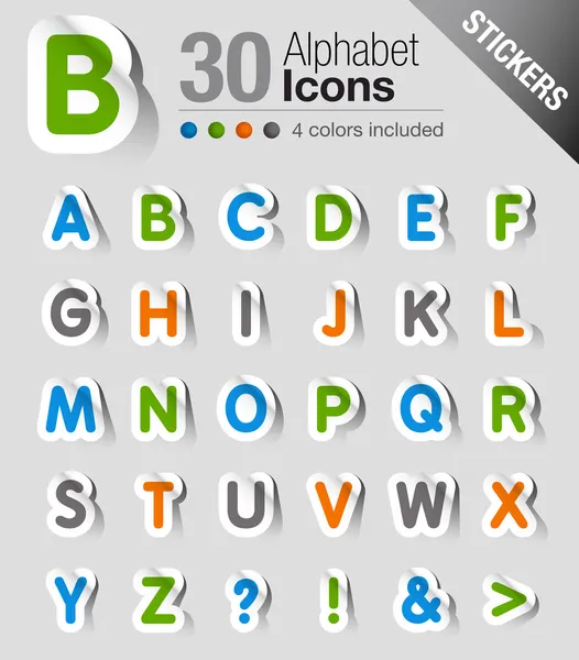 Stickers - Alphabet — Stock Vector