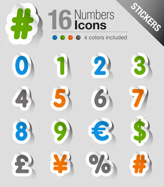 Stickers - Numbers — Stock Vector