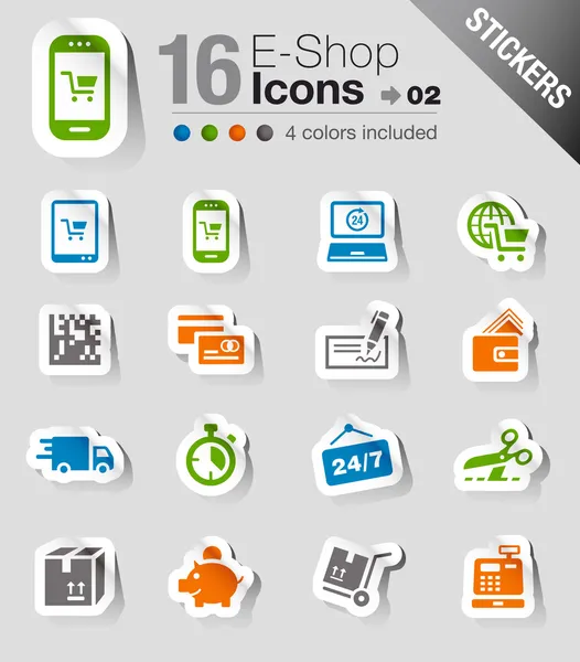 Stickers - Shopping icons — Stock Vector