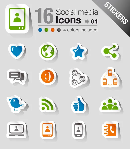 Stickers - social media iconen — Stockvector