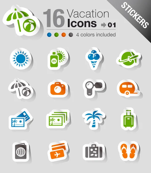 Stickers - Vacation icons — Stock Vector