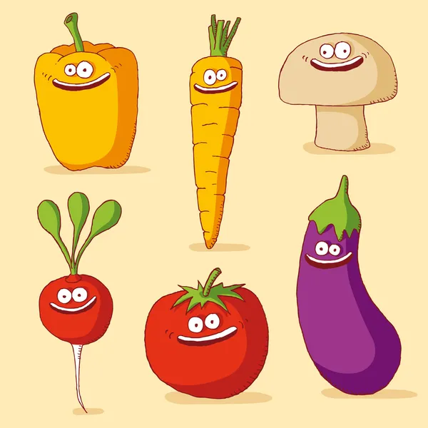 有趣的蔬菜 — 图库矢量图片