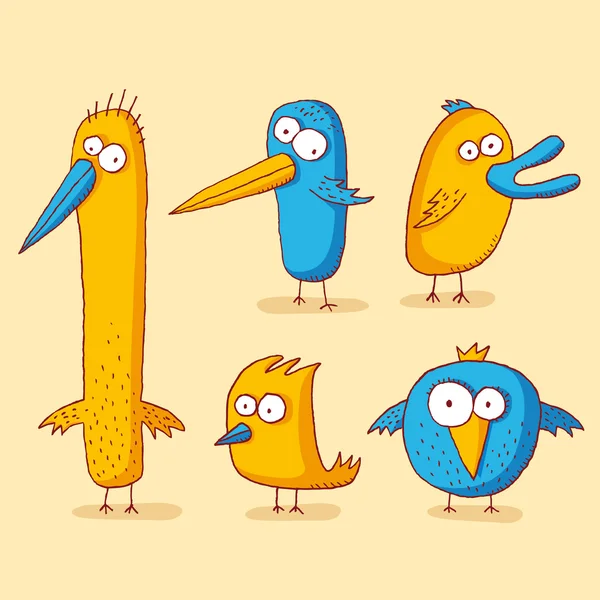 Funny birds — Stock Vector