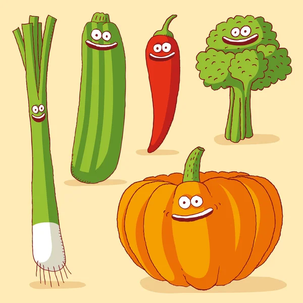 Funny vegetables — Stock Vector