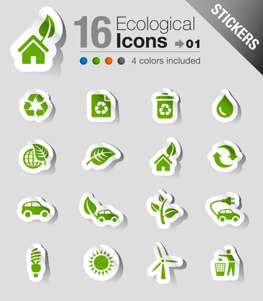 Samolepky - ekologické ikony Stock Ilustrace