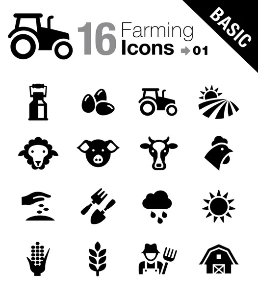 Basic - icônes Agriculture et Agriculture — Image vectorielle