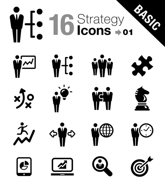 Basic - Business strategy and management icons — Stock Vector