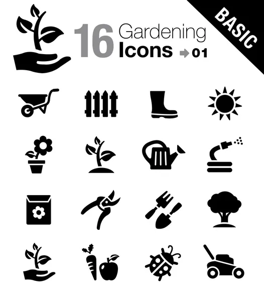 Basic - Icônes de jardinage — Image vectorielle