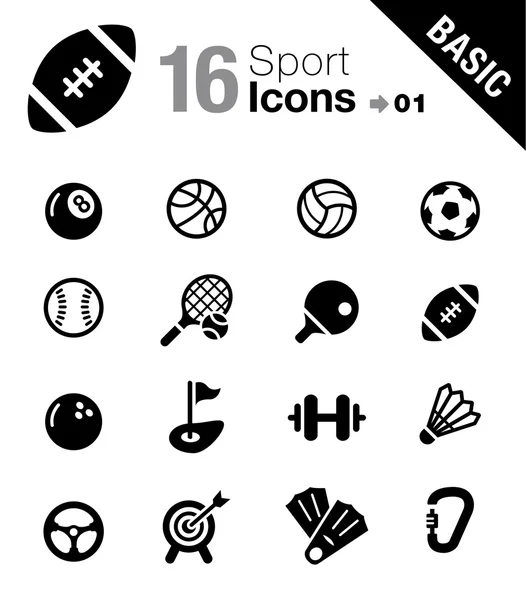 Basic - Iconos deportivos — Vector de stock