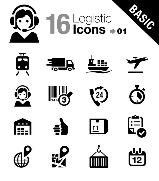 Basic - Iconos logísticos y de envío — Vector de stock