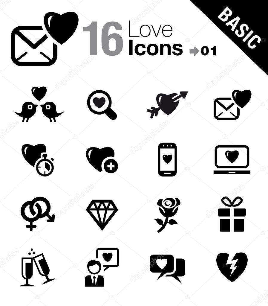 Basic - Love and Dating icons
