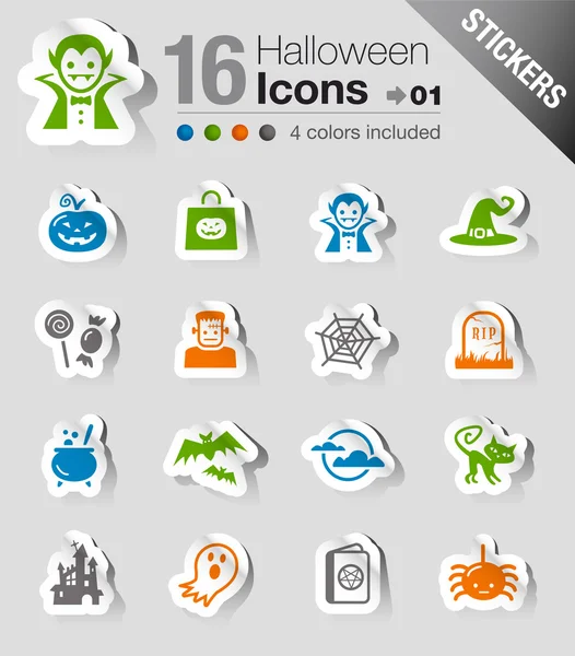 Stickers - Icônes d'Halloween — Image vectorielle