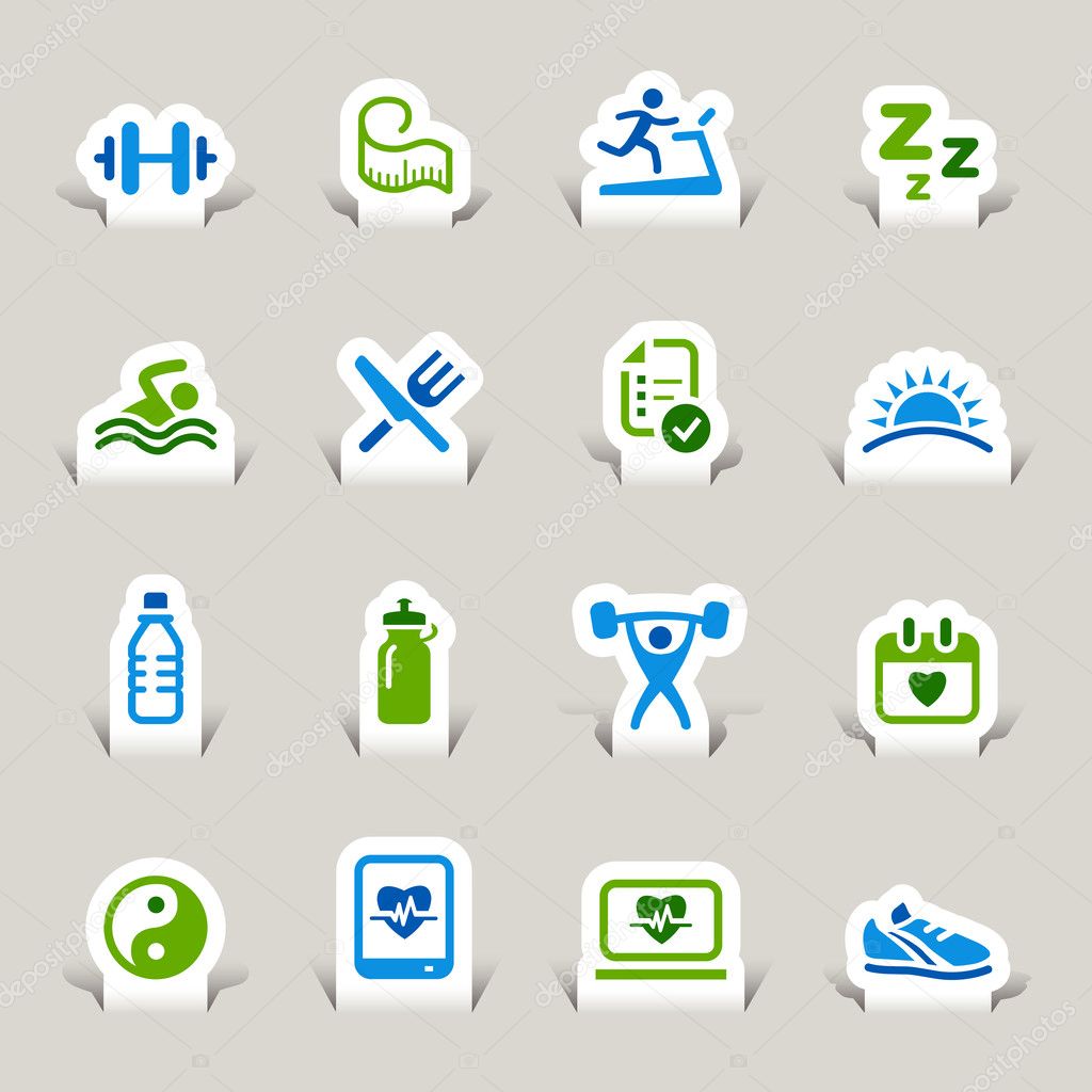 Paper Cut - Health and Fitness icons