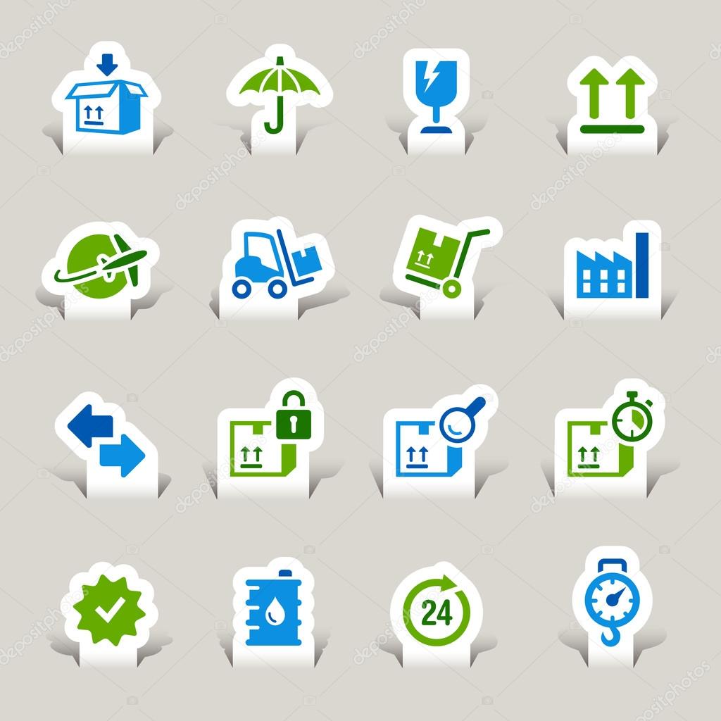 Paper Cut - Logistic and Shipping icons